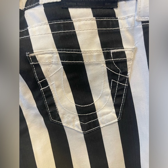 True Religion Halle Black and White Striped Skinny Jeans - Picture 4 of 6